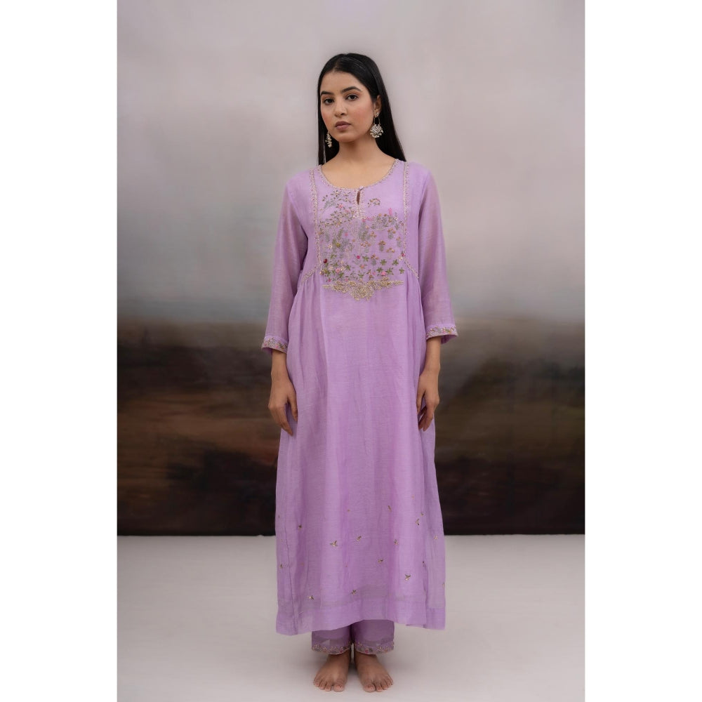 Tatwa Designs Lavender Falling Stars Kurta with Pant and Dupatta (Set of 3)