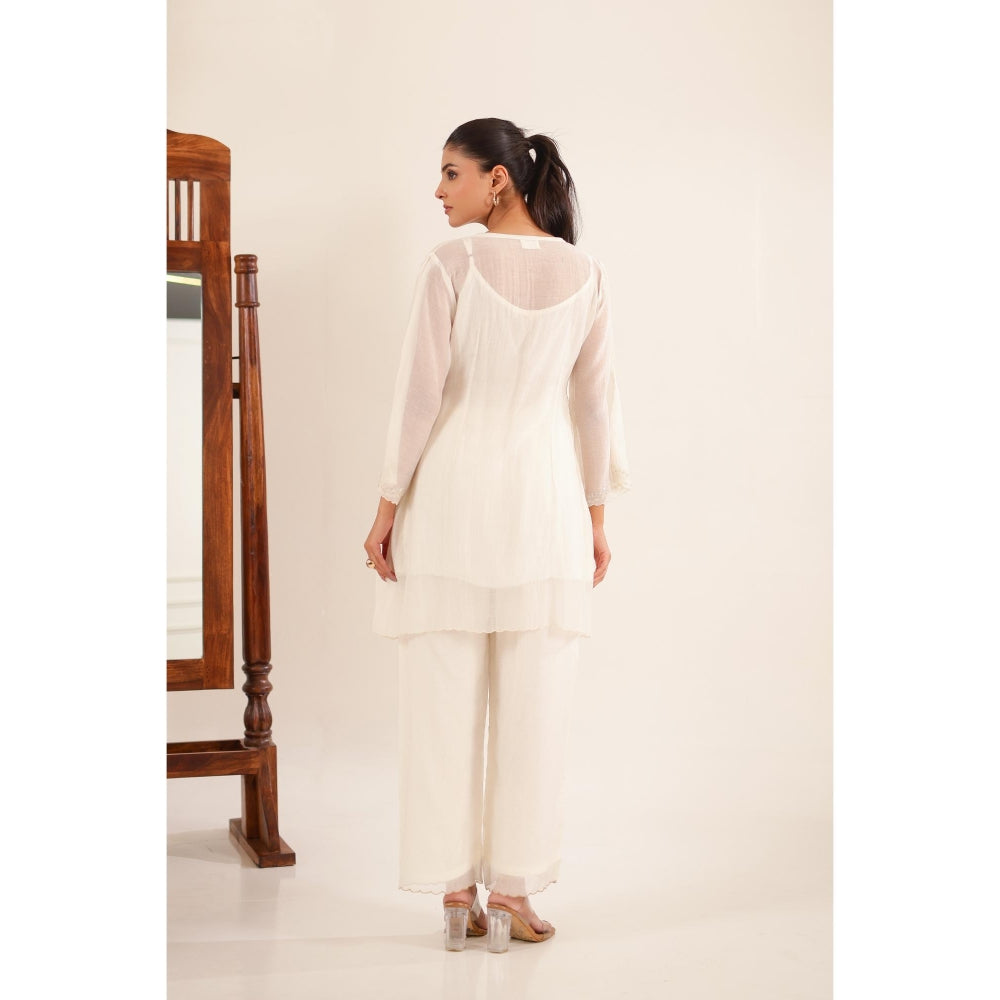 Tatwa Designs Women Ivory Cotton Solid Co-Ord Set