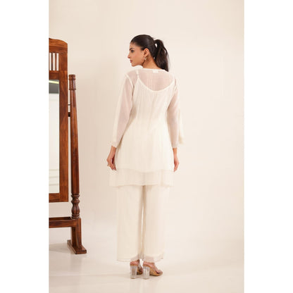 Tatwa Designs Women Ivory Cotton Solid Co-Ord Set