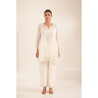 Tatwa Designs Women Ivory Cotton Solid Co-Ord Set