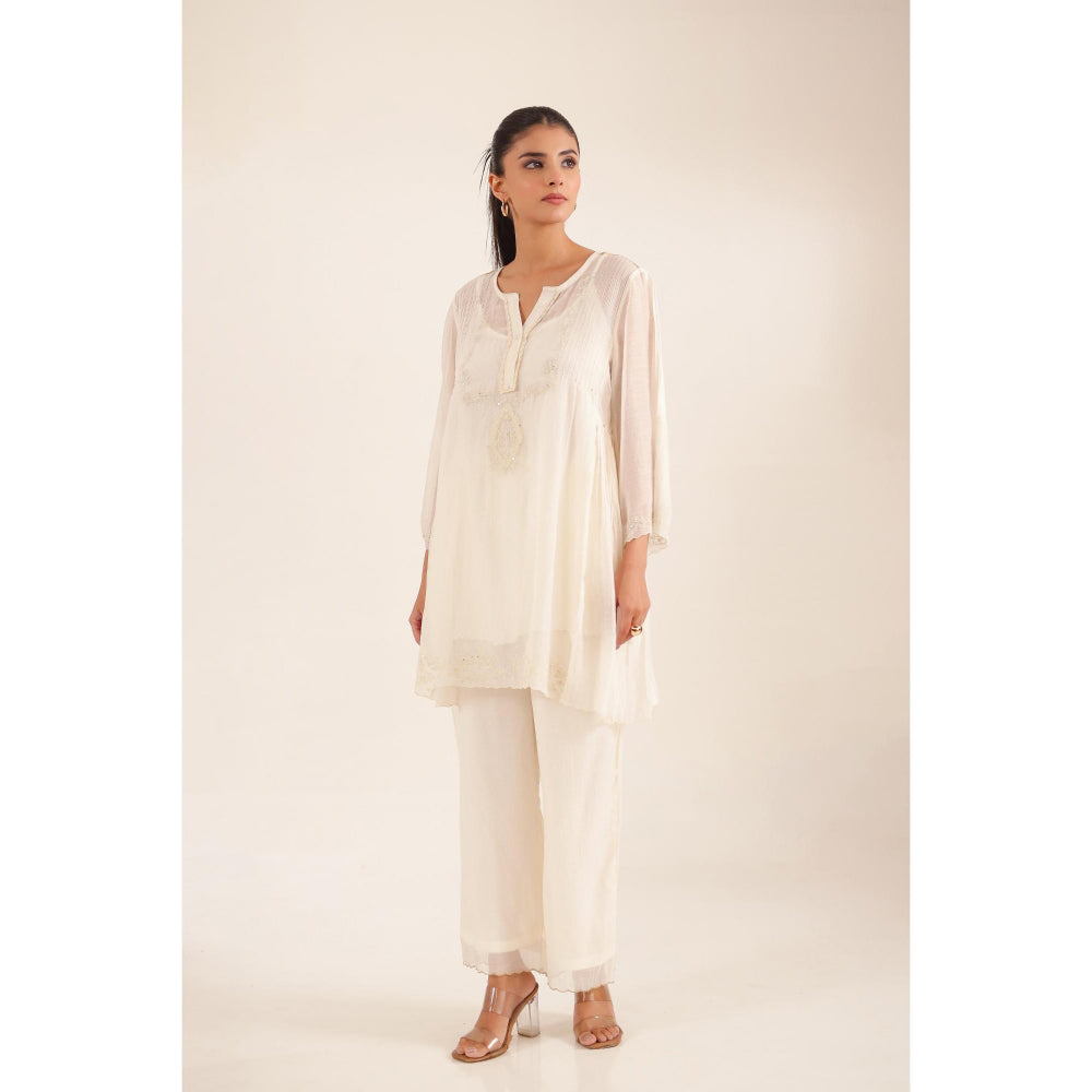 Tatwa Designs Women Ivory Cotton Solid Co-Ord Set