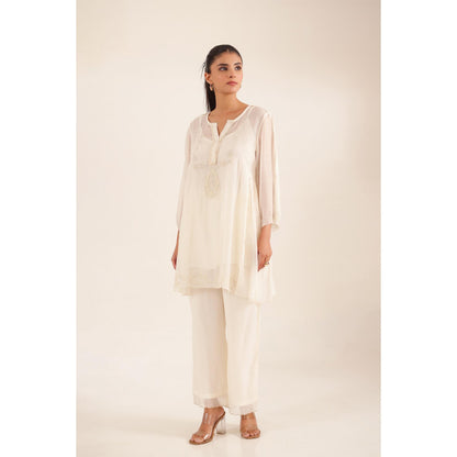 Tatwa Designs Women Ivory Cotton Solid Co-Ord Set