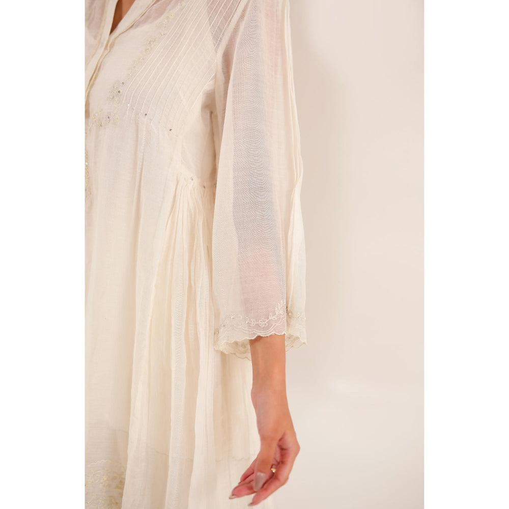 Tatwa Designs Women Ivory Cotton Solid Co-Ord Set