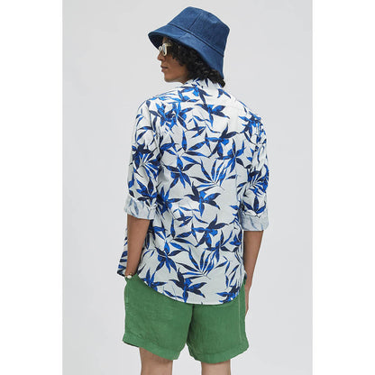 TERRA LUNA Puck Apollo White Print Casual Shirt