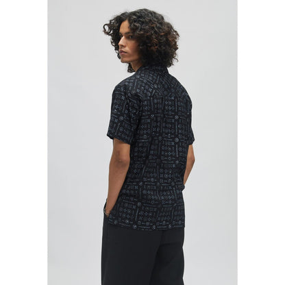 TERRA LUNA Palawan Moon Print Black Casual Shirt