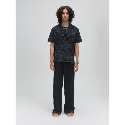 TERRA LUNA Palawan Moon Print Black Casual Shirt