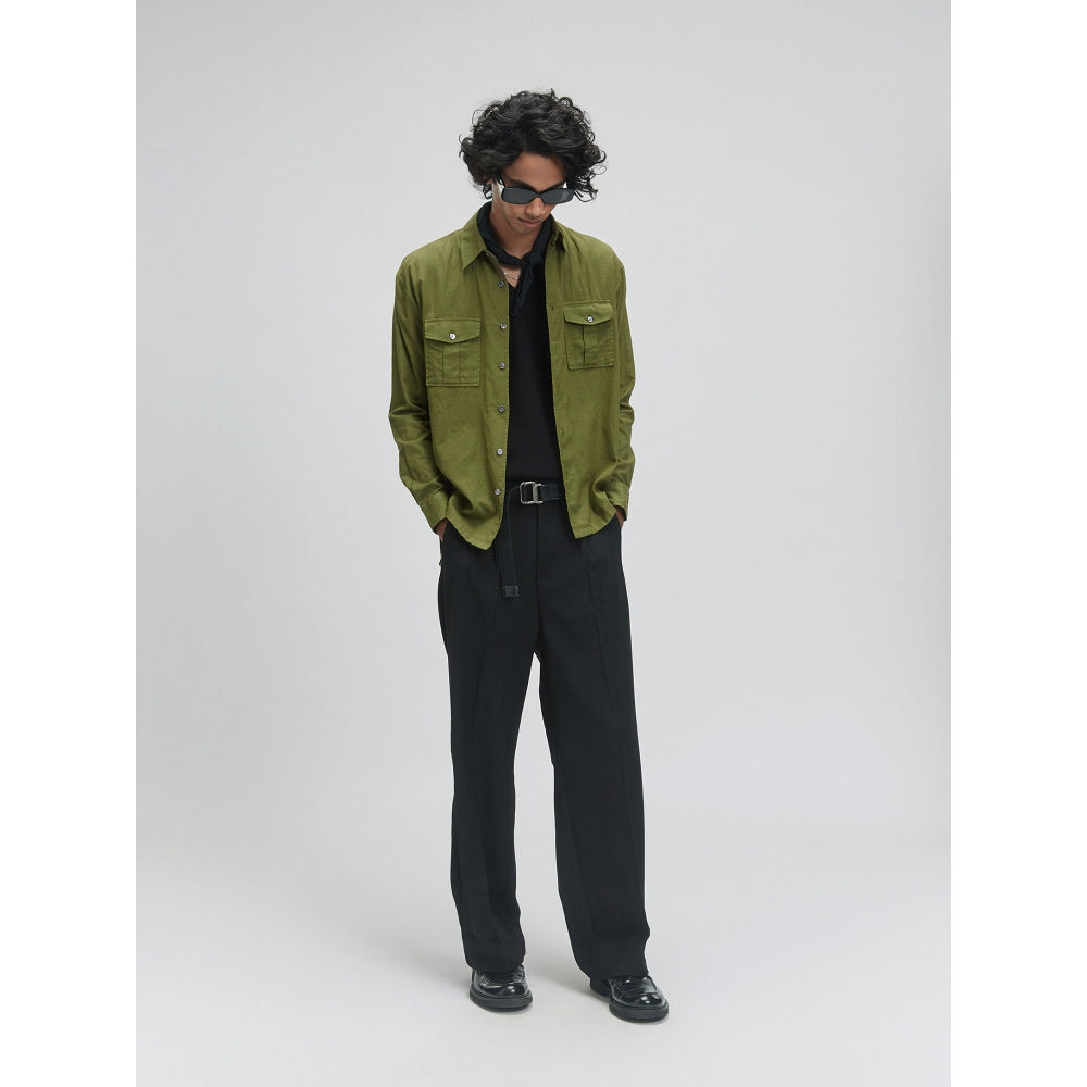 TERRA LUNA Bellatrix Olive Casual Shirt