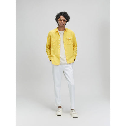 TERRA LUNA Bellatrix Solar Yellow Casual Shirt