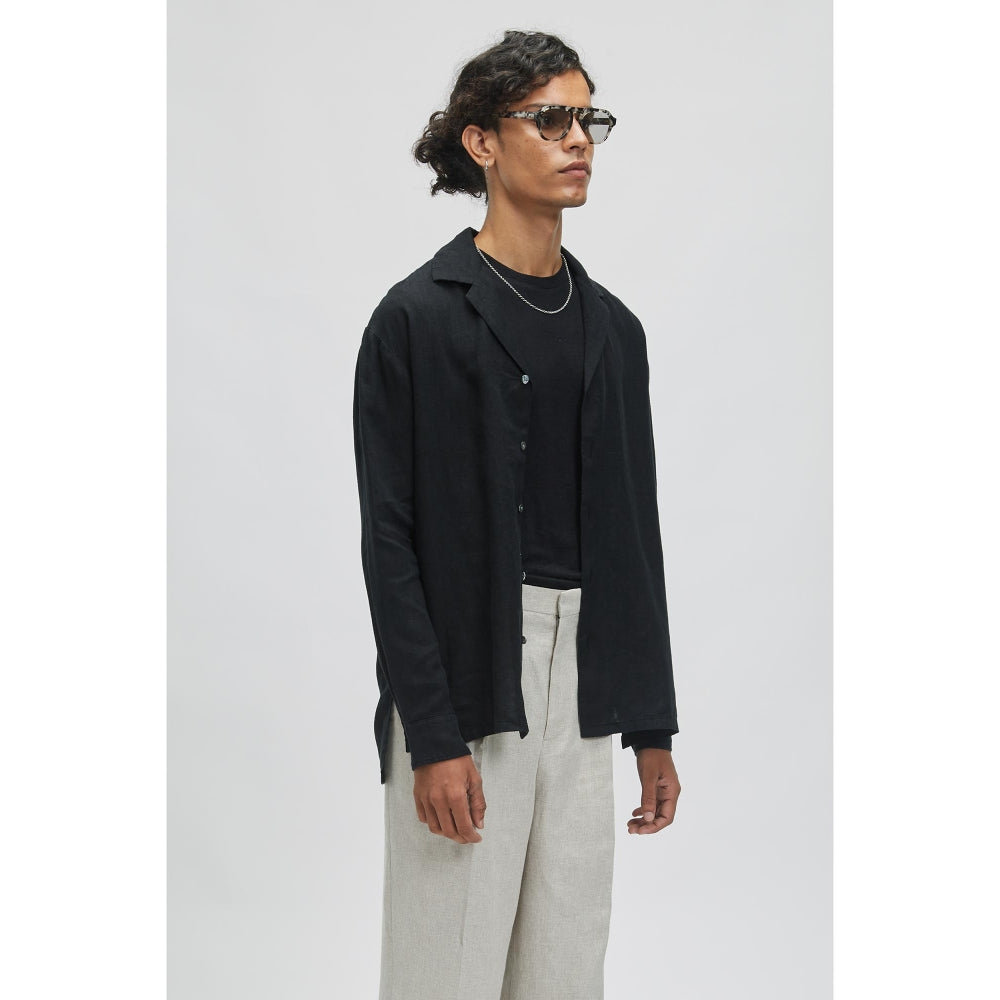 TERRA LUNA Pegasus Black Casual Shirt