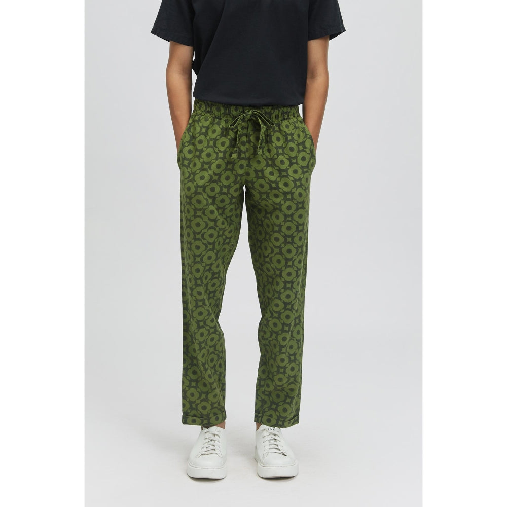 TERRA LUNA Idle Mega Moon Bloom Trousers - Olive