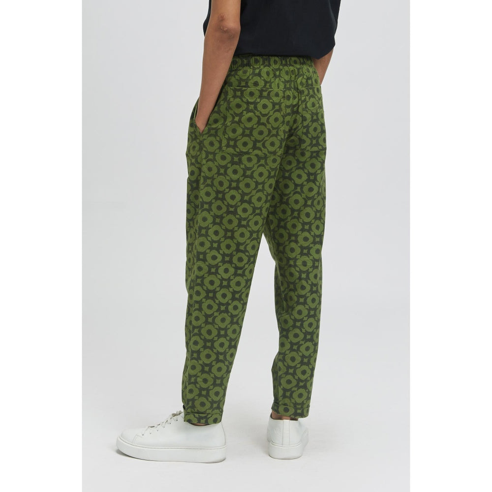 TERRA LUNA Idle Mega Moon Bloom Trousers - Olive