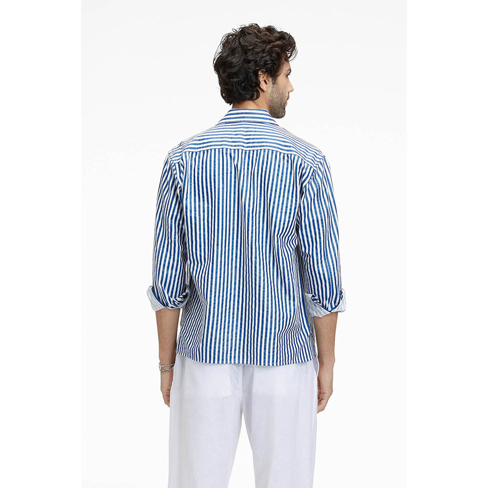 Terra Luna Zouk Bling Stripe Blue Shirt