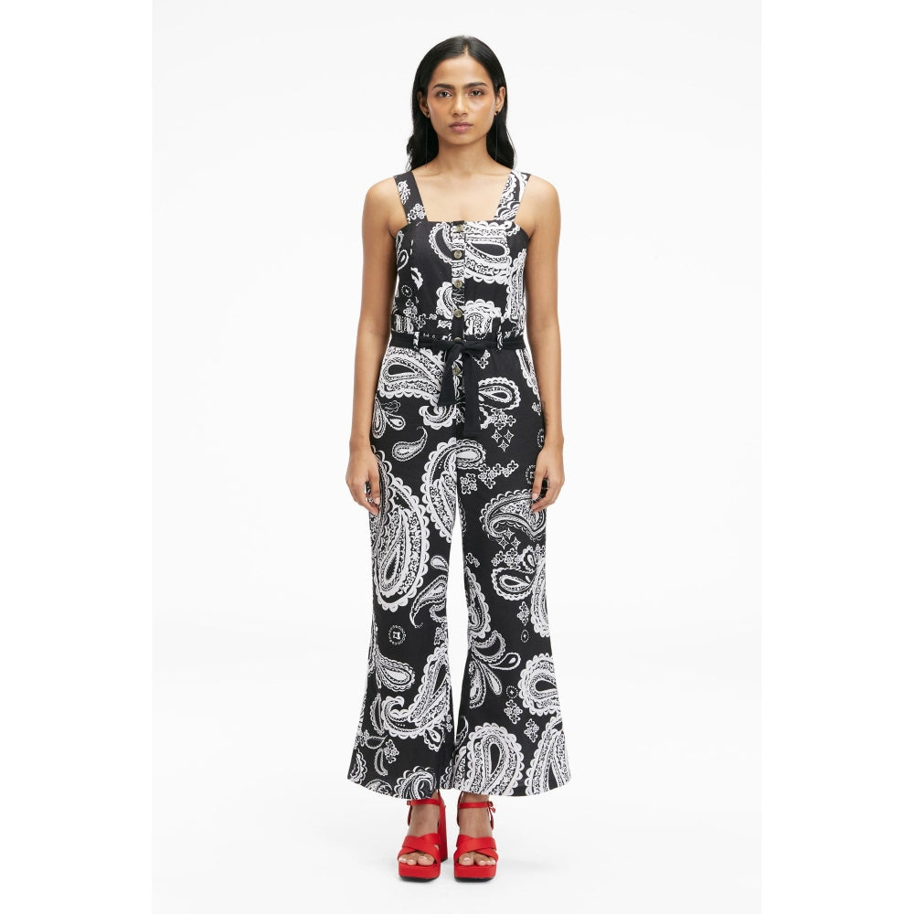 TERRA LUNA Women's Elara 100% Linen Jumpsuit with Belt (Set of 2)