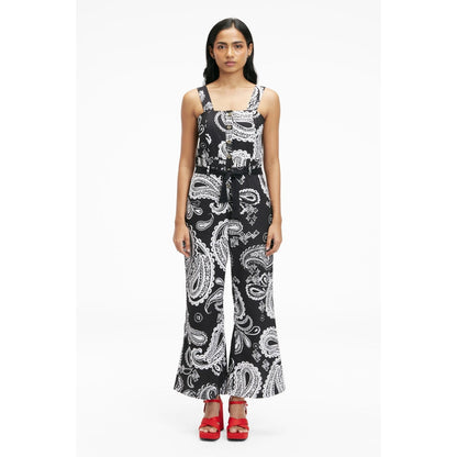 TERRA LUNA Women's Elara 100% Linen Jumpsuit with Belt (Set of 2)