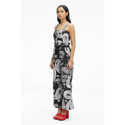 TERRA LUNA Women's Elara 100% Linen Jumpsuit with Belt (Set of 2)