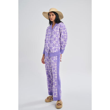 TERRA LUNA Women's Lavender Java 100% Cotton Full Sleeve Shirt