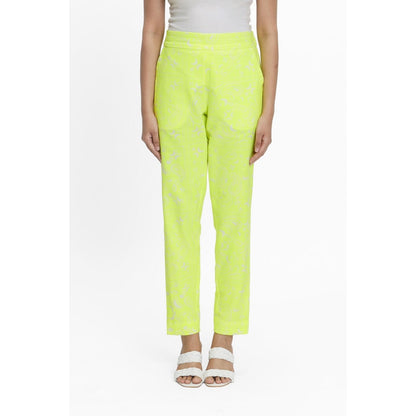 TERRA LUNA Yellow Printed Doda Pant
