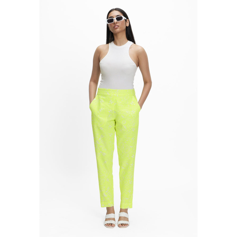 TERRA LUNA Yellow Printed Doda Pant