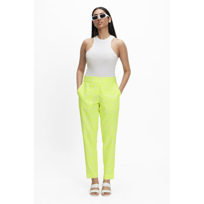 TERRA LUNA Yellow Printed Doda Pant