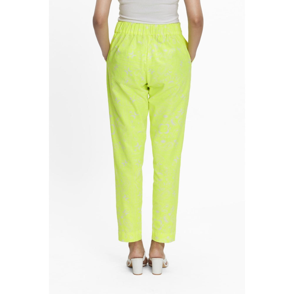 TERRA LUNA Yellow Printed Doda Pant