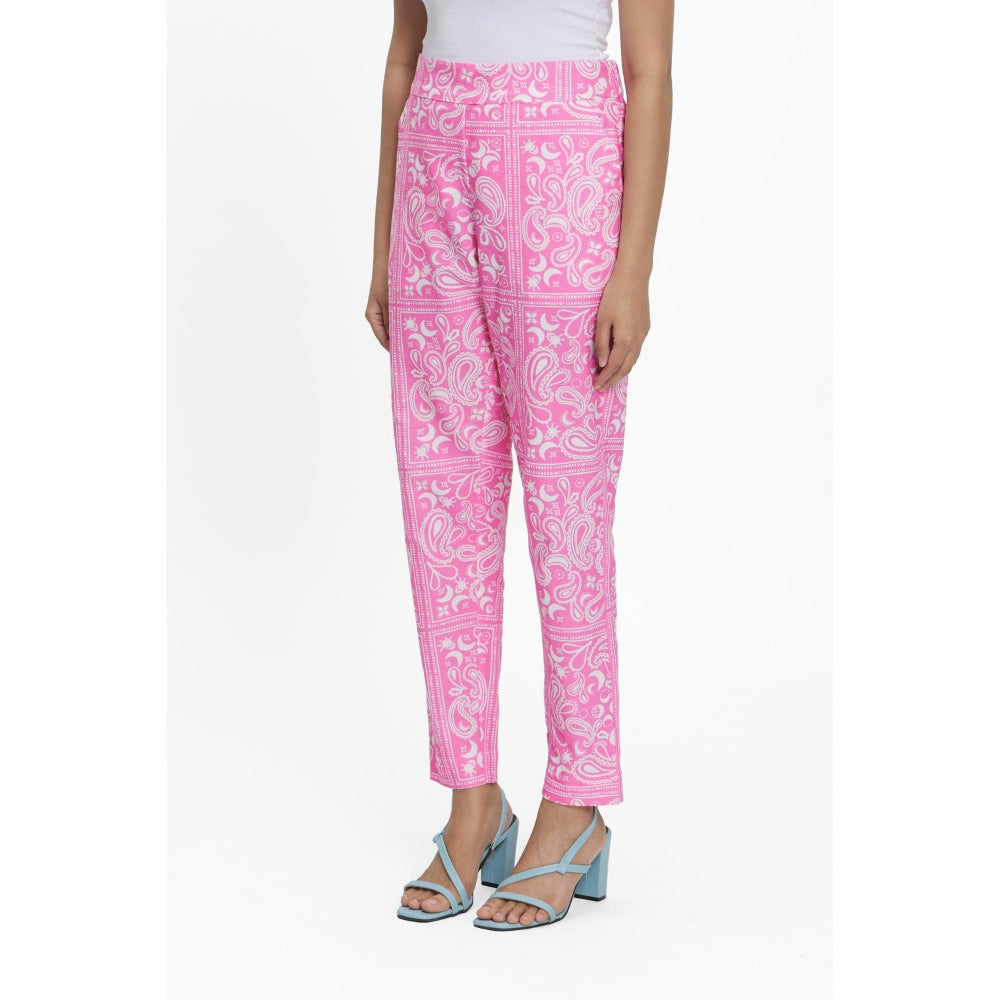 TERRA LUNA Pink Printed Doda Pant