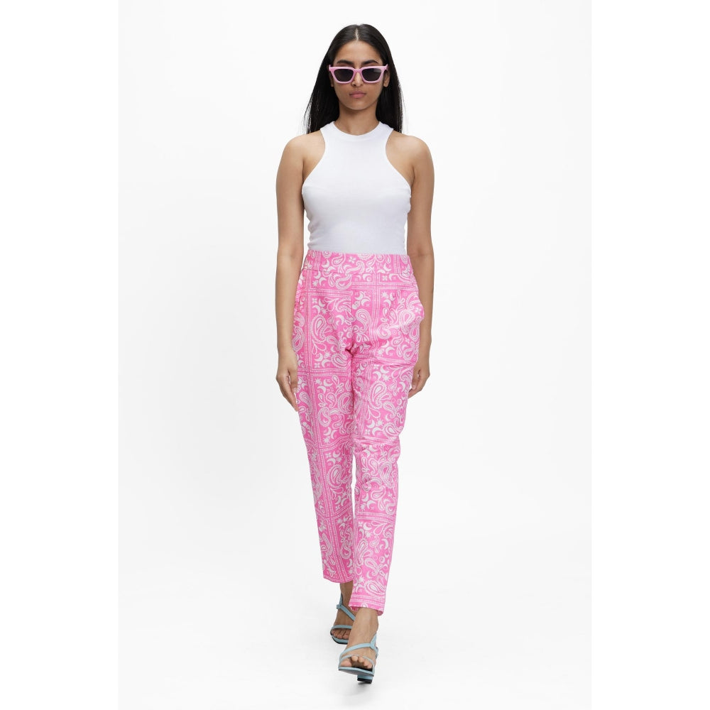 TERRA LUNA Pink Printed Doda Pant