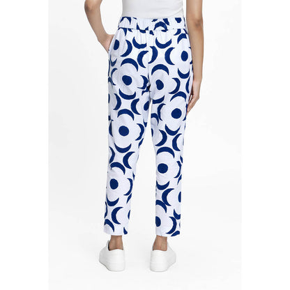 TERRA LUNA White Printed Doda Pant
