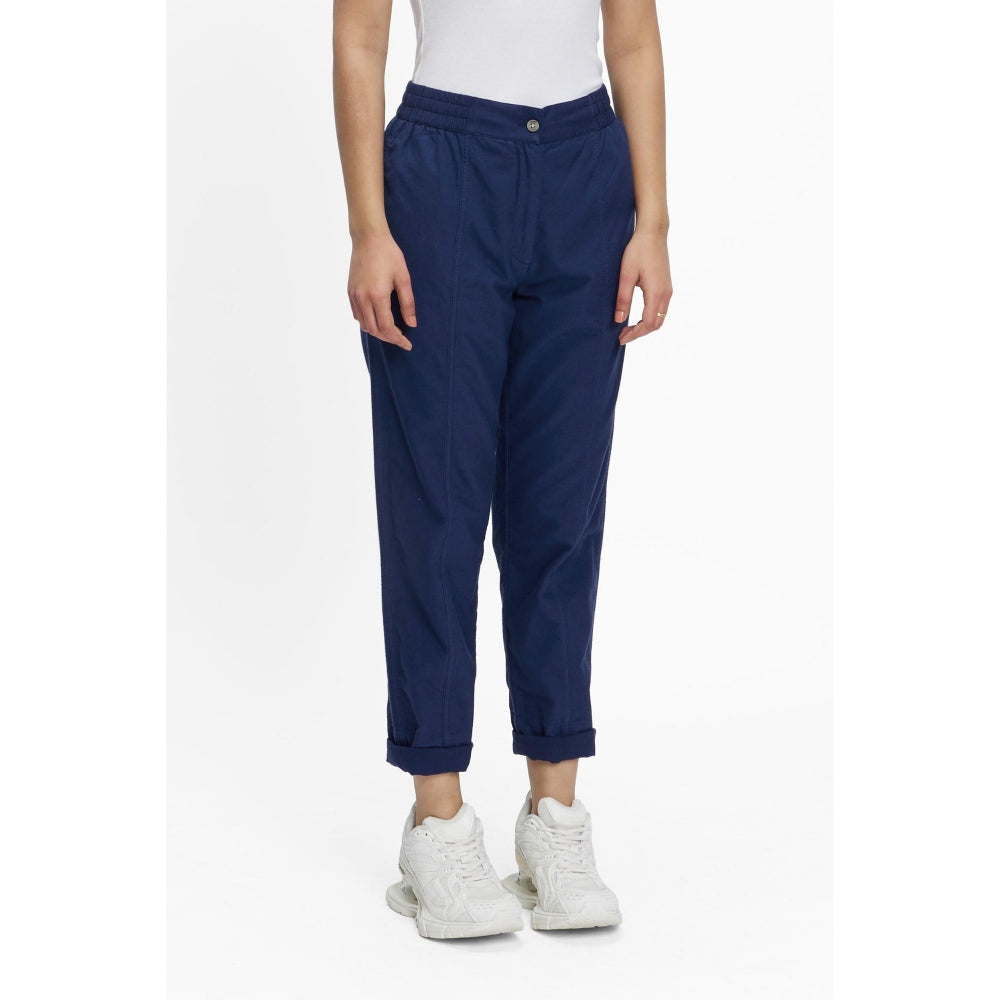 TERRA LUNA Blue Solid/Plain Naipan Pant