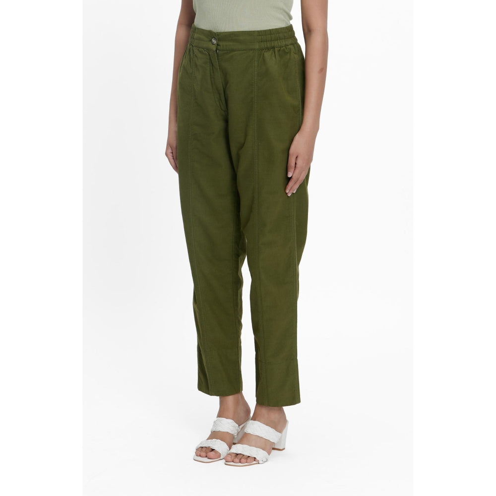 TERRA LUNA Olive Solid/Plain Naipan Pant