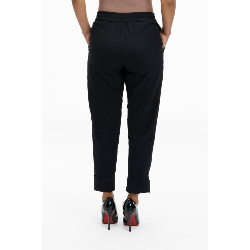 TERRA LUNA Black Solid/Plain Naipan Pant