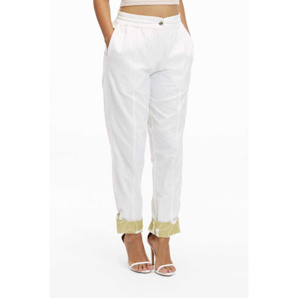 TERRA LUNA White Printed Naipan Pant