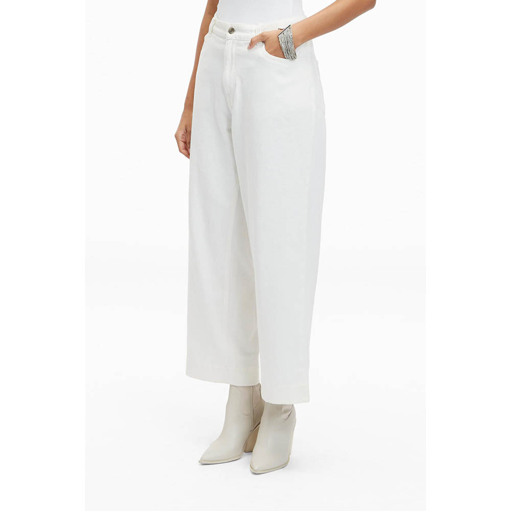 TERRA LUNA White Solid/Plain Avalon Pant