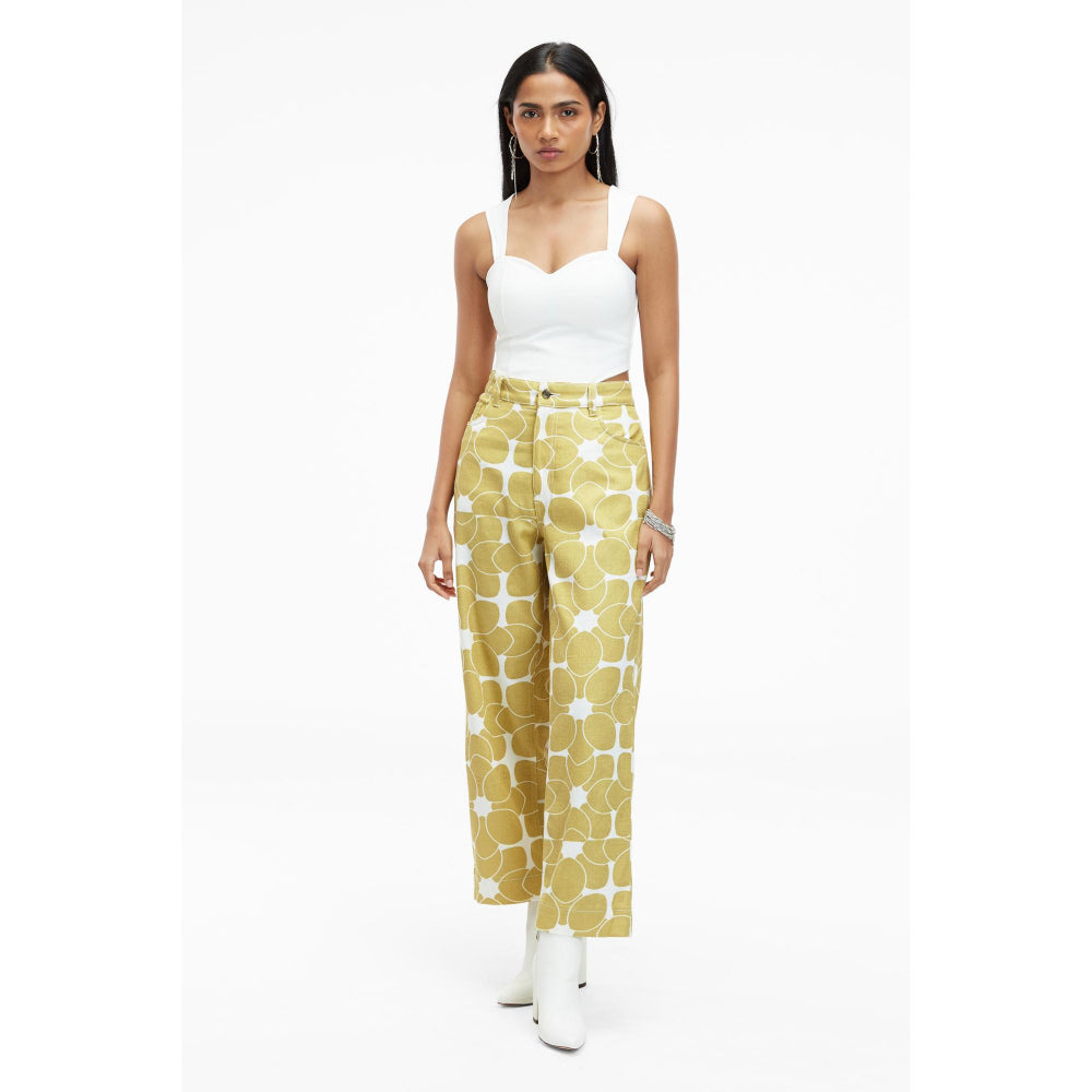 TERRA LUNA Gold Printed Avalon Pant