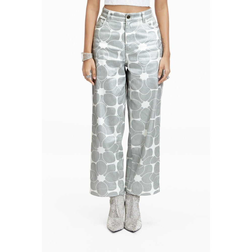 TERRA LUNA Grey Printed Avalon Pant
