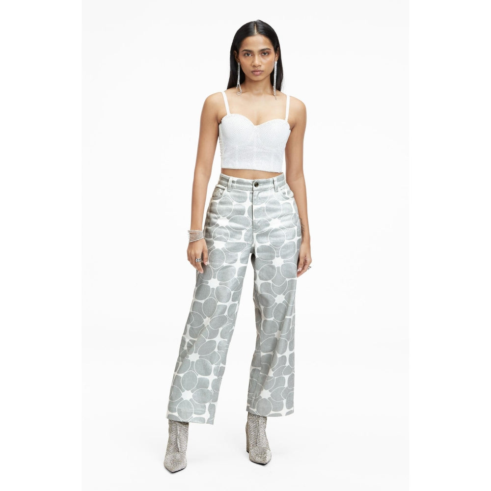 TERRA LUNA Grey Printed Avalon Pant