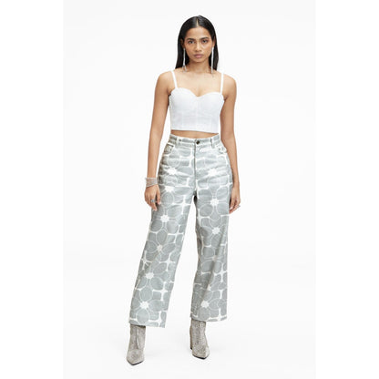 TERRA LUNA Grey Printed Avalon Pant