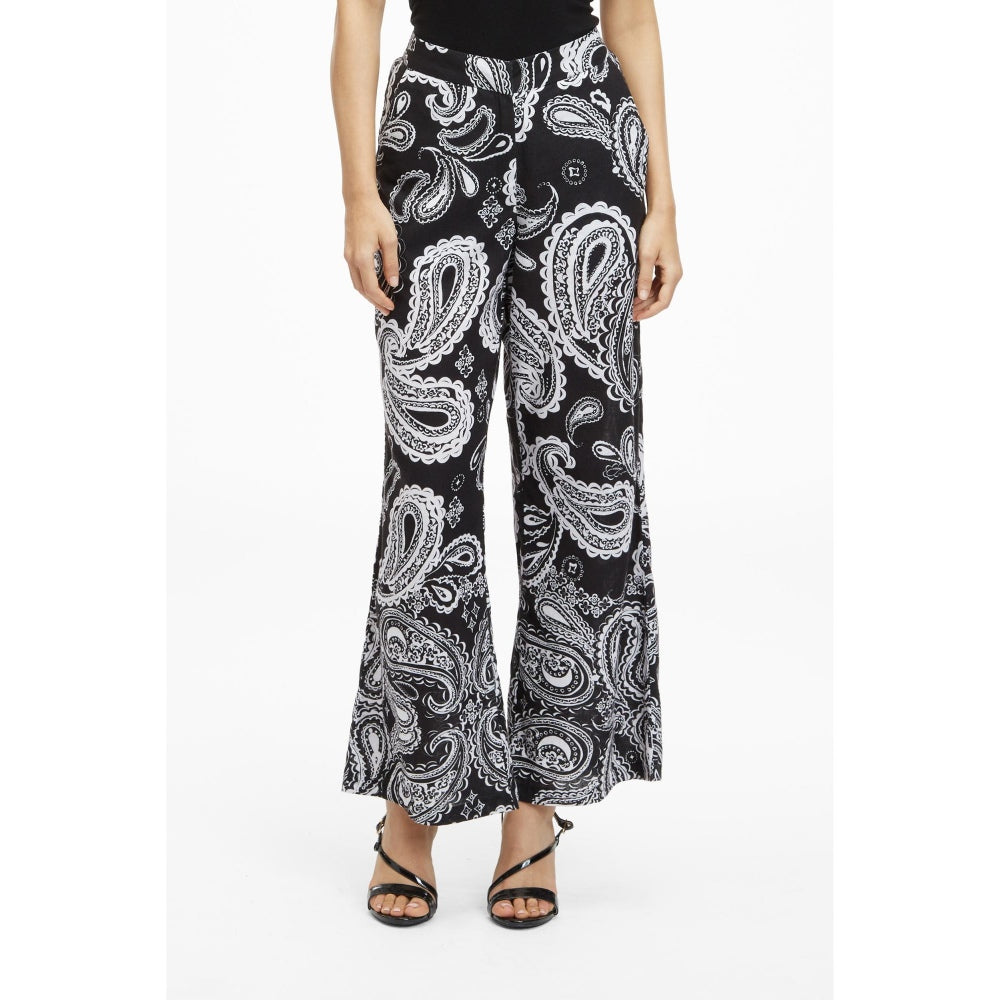 TERRA LUNA Black Printed Nova Pant
