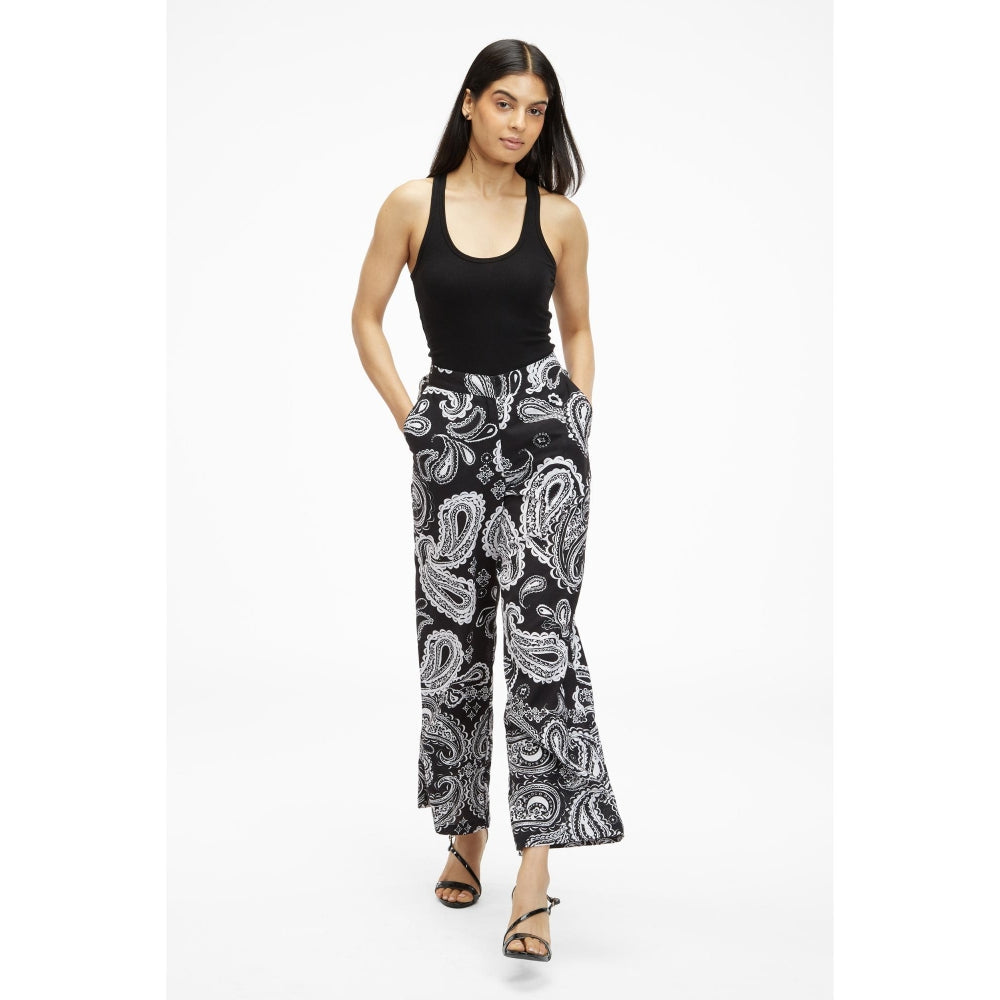 TERRA LUNA Black Printed Nova Pant