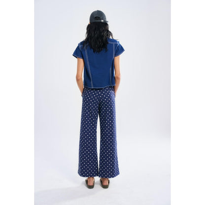TERRA LUNA Blue Printed Nova Pant