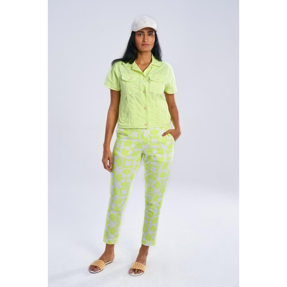 TERRA LUNA Yellow Printed Doda Pant
