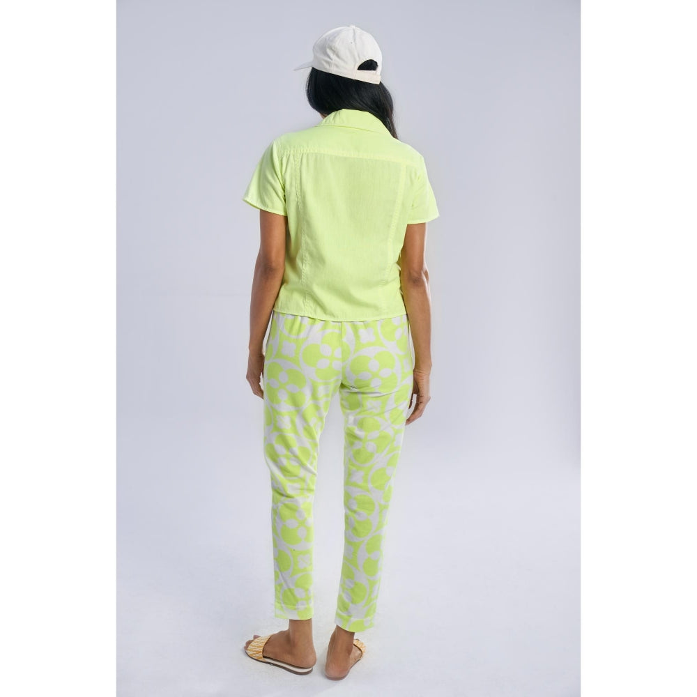 TERRA LUNA Yellow Printed Doda Pant