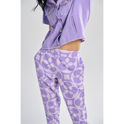 TERRA LUNA Lavender Printed Doda Pant