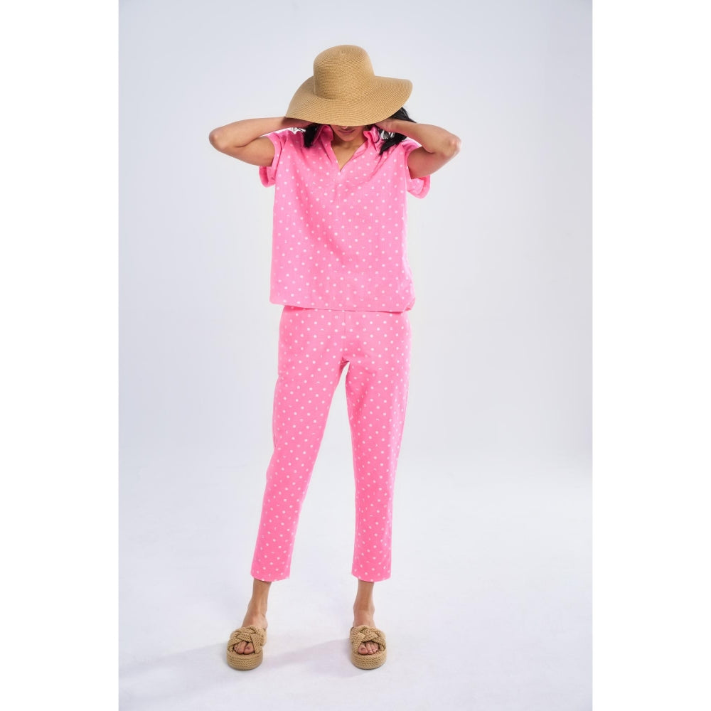 TERRA LUNA Pink Printed Doda Pant