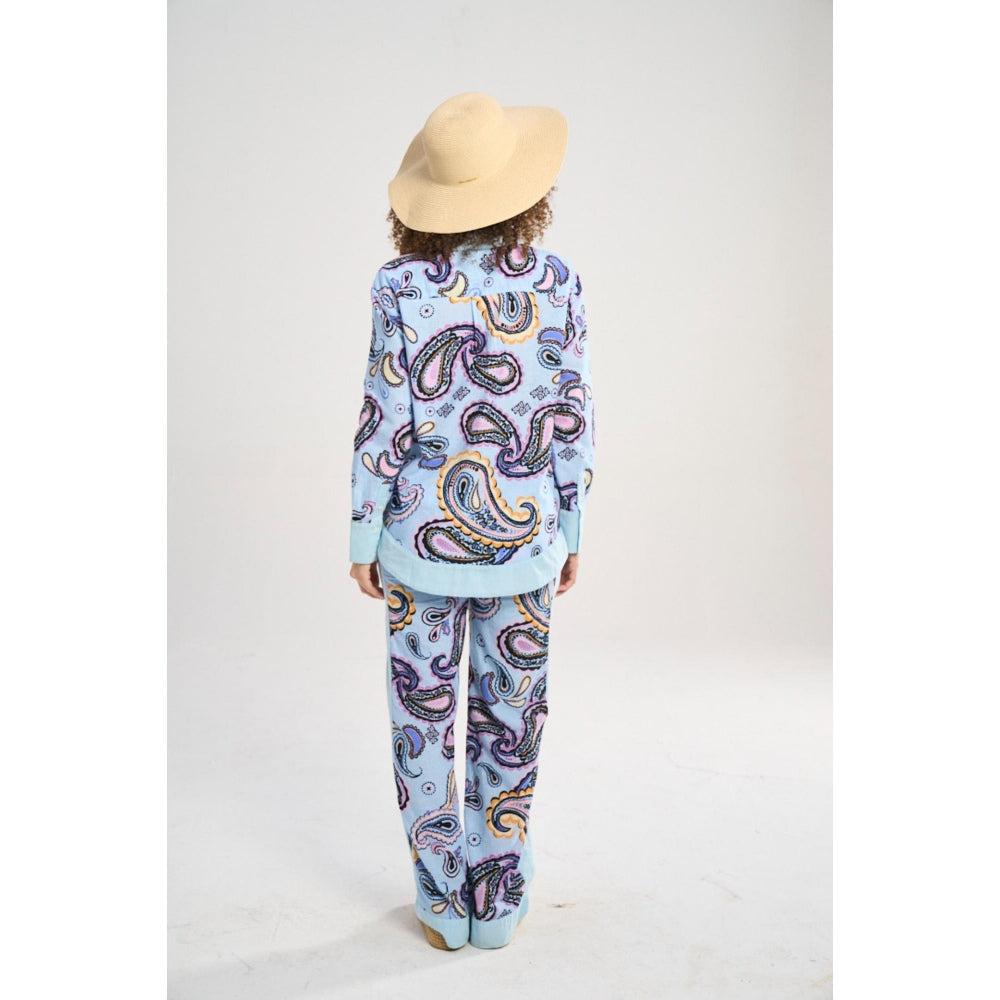 TERRA LUNA Blue Printed Jolo Pant