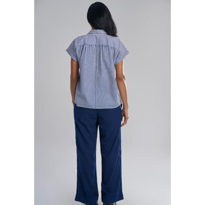 TERRA LUNA Blue Solid/Plain Jolo Pant
