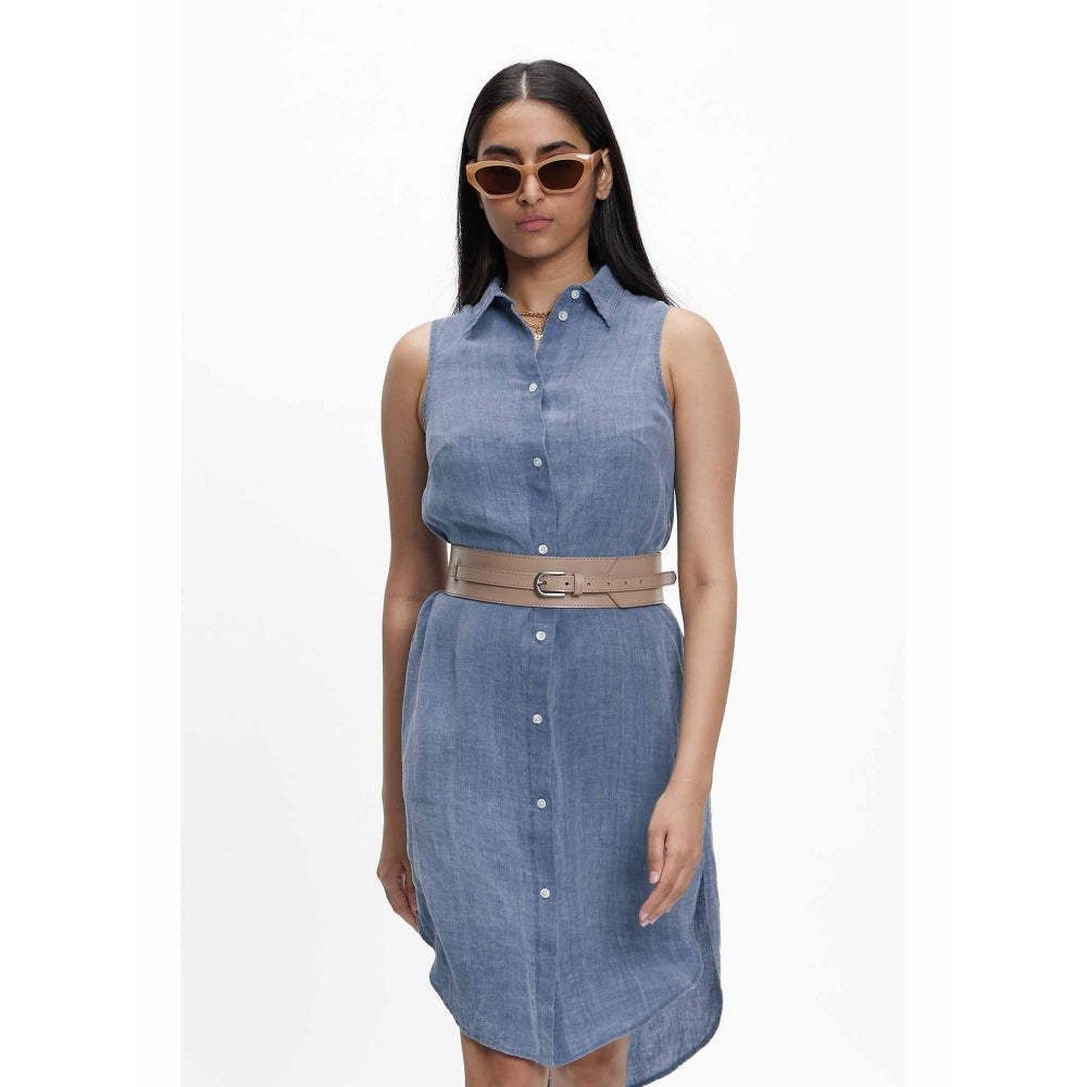 TERRA LUNA Ruelle Blue Solid Dress