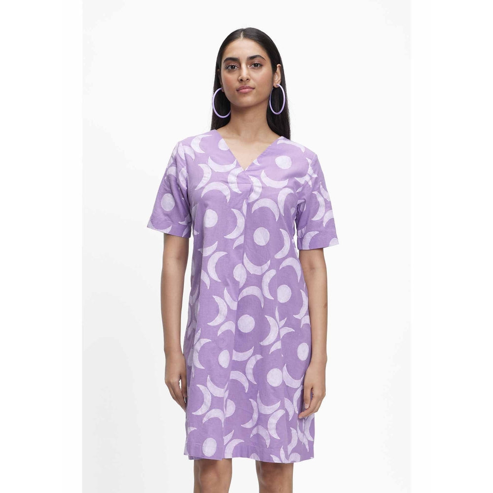 TERRA LUNA Grace Purple Printed Dress