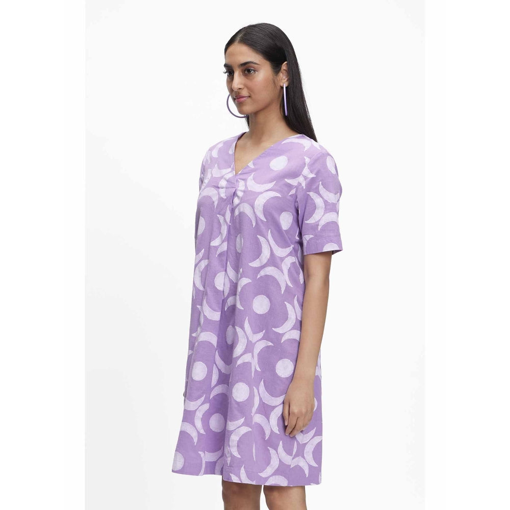 TERRA LUNA Grace Purple Printed Dress