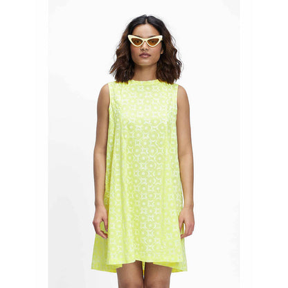 TERRA LUNA Polaris Yellow Printed Dress