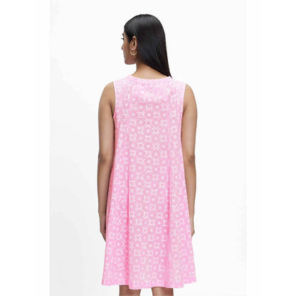 TERRA LUNA Polaris Pink Printed Dress